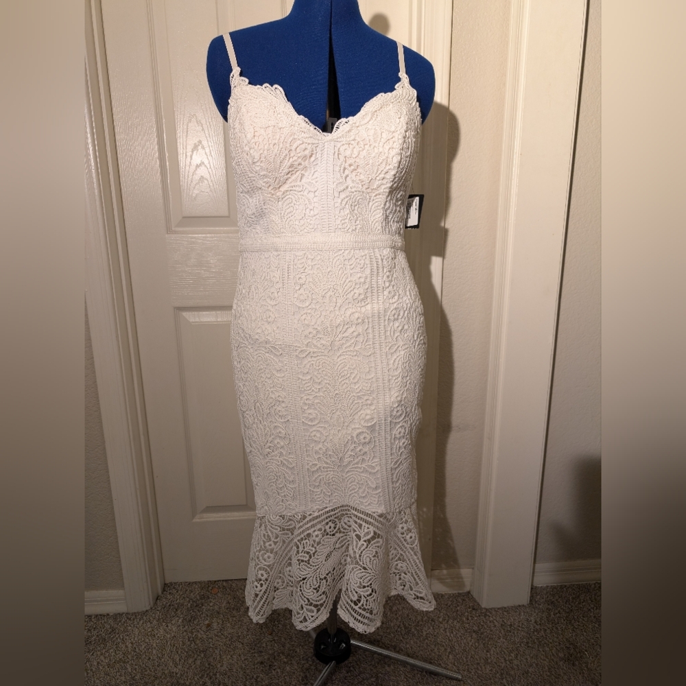 Guess Crochet White Lace Dress